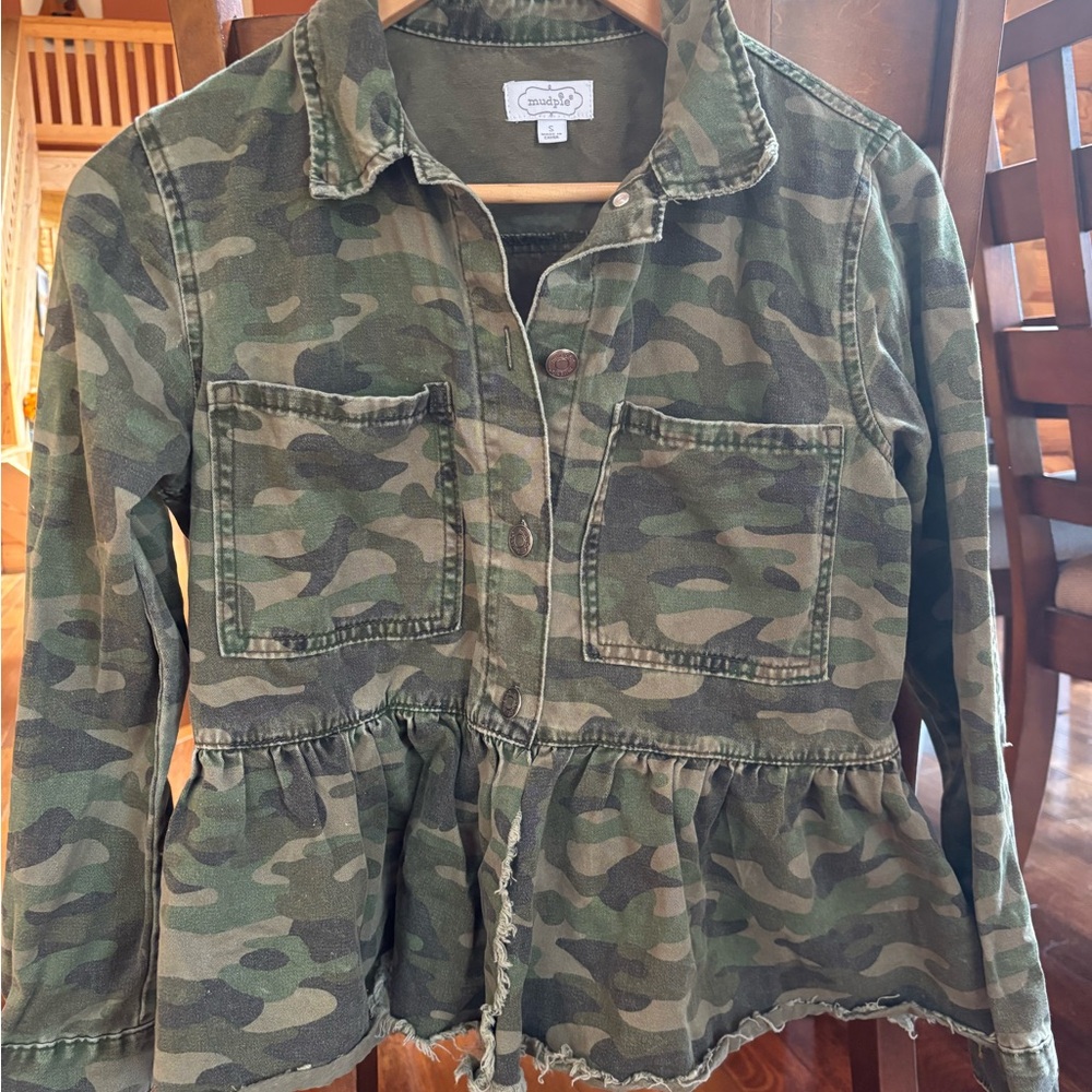 Mud Pie Green Camouflage Jacket
